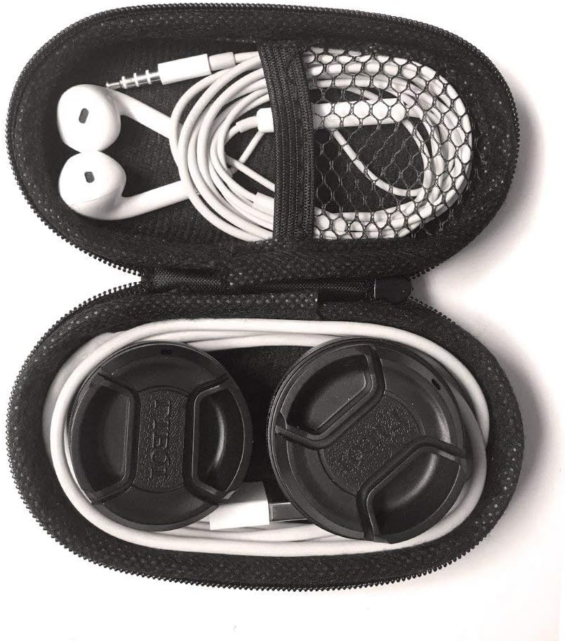 ZFRE Headphones Carrying Case, Travel Portable Storage Bags for Bluetooth Wireless Headphones, Cords, Cable, iPhones Earbuds, Charger, Airpods, USB Flash Driver, MP3(Oval)