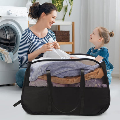 Collapsible Laundry Baskets with 3 Compartment, 150L Tear-proof Pop Up Hamper, Foldable Laundry Basket with Tote Handles, Dirty Clothes Hamper for Laundry, Bedroom, Bathroom, Dorm Grey