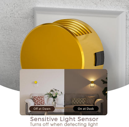 Briignite Night Lights Plug into Wall [2 Pack], White Night Light Dusk to Dawn Sensor Nightlight, Brightness Adjustable 3000K Soft White, Plug in Night Light for Bedroom, Hallway, Stairs, Kitchen