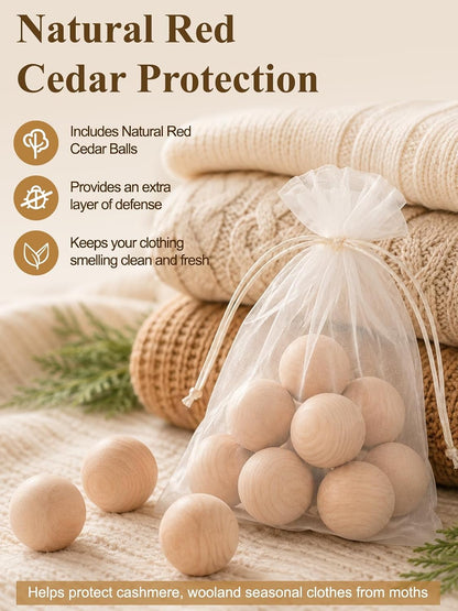 punemi Comforter Storage Bag, Large Blanket Storage Bags with Sturdy Structure, Zipper & 2 Handles for King/Queen Comforters, Quilts, Duvets, Pillows, Bedding and Clothes, 21.7x14.2x11.8in, 2 Pack