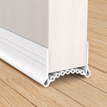 SUNMON Silicone Door Draft Stopper, 39in Upgraded Door Slide-On Under Door Seal Blocker, Under Door Sweep Weather Stripping（3.25FT Black）