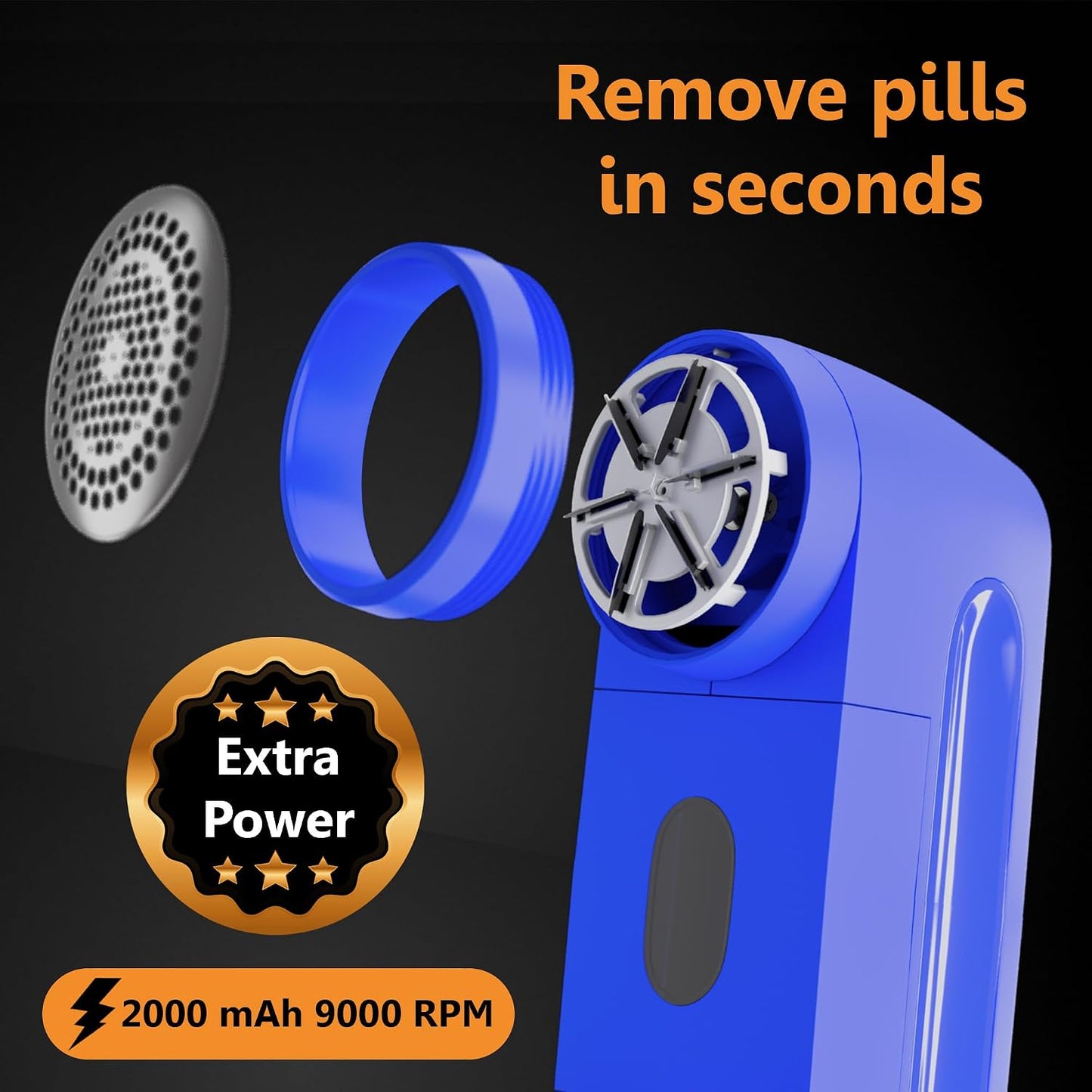 Pionix Fabric Shaver, Sweater Shavers to Remove Pilling, High-Perf Defuzzer, Rechargeable Electric Lint Shaver for Fuzz and Lint Balls from Clothing, Upholstery 2000mah Battery (Matt Grey)