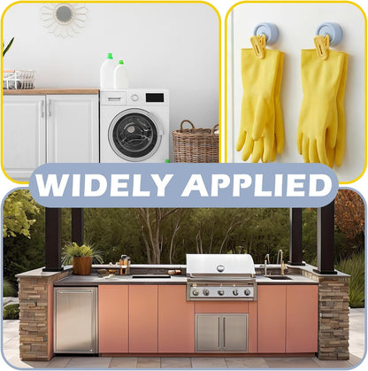 Geelin Dish Glove Clip with Suction Cup Easy Install Removable Transparent Plastic Wall Mounted Hook for Kitchen Use Space-Saving Washable Design for Dish Gloves Towels(2 Pcs)