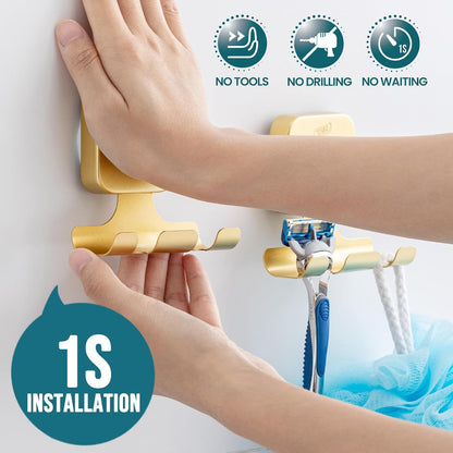 TAILI Suction Cup Razor Holder in Shower 2 Pack, Towel, Loofah, Shaver Holder for Bathroom Wall, Powerful Suction Cup Shower Hooks, Easy to Install and Reuse, White