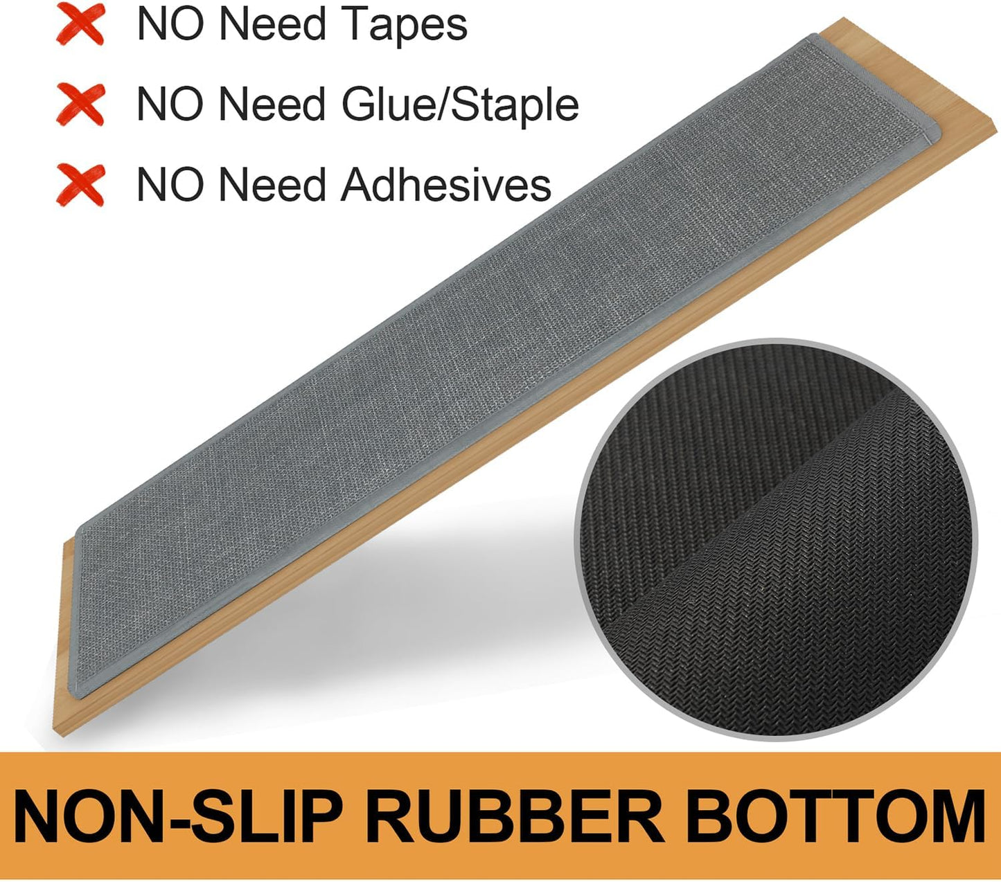 Stair Treads Carpet 4 pcs for Wooden Steps with Non Slip Rubber Backing, 100% Polyester Soft Stairs Resistant Indoor Skid Runner Safety Rugs for Kids Elders and Pets 30" * 8" (Dark Gray)