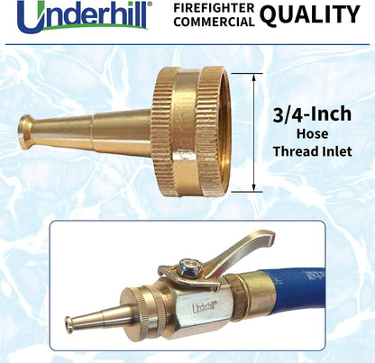 Underhill PowerBlast Super Sweeper 6-Inch Garden Water Hose Nozzle, Sprayer, Jet, 7 GPM 80 PSI, 3/4-Inch Thread Inlet, Heavy-Duty Adjustable, SN6-75