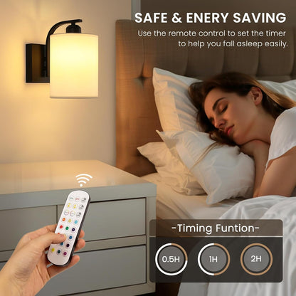 Battery Operated Wall Sconce Set of 2, Gold Rechargeable Wall Lights with Remote Control,15 Colors Wireless Wall Sconce with 3000mAh Dimmable Detachable Bulb for Bedroom, Living Room and Hallway