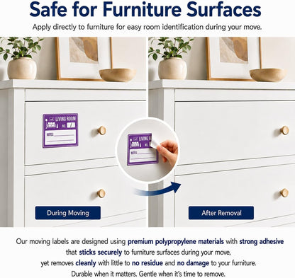 Moving Labels – 600 Premium Waterproof Color-Coded Removable Packing Stickers, 40 Sheets x 15 Medium Labels, Home & Storage