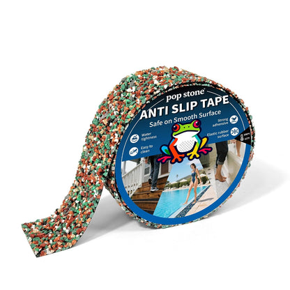 Waterproof Anti-Slip Traction Tape | 2" x16.5 FT | Heavy-Duty EPDM Rubber, Strong Grip & Barefoot Gentle | Indoor & Outdoor Solution: Poolside, Bath, Ramps, Stairs, Board Steps