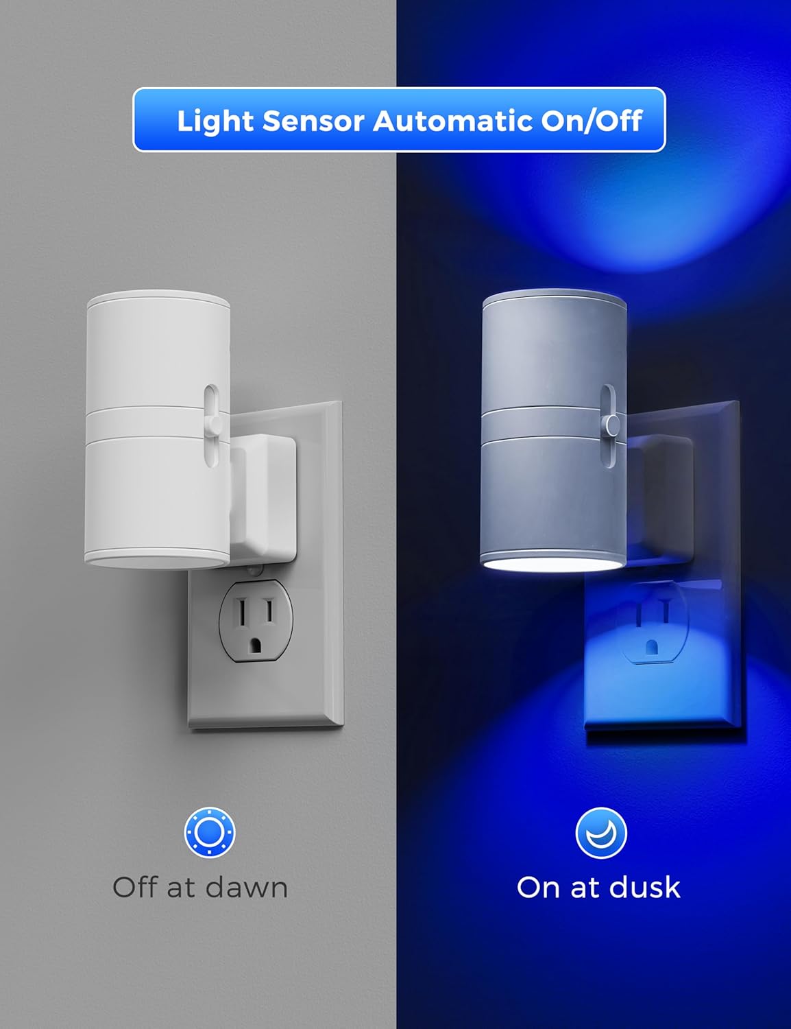 L LOHAS LED Night Light Plug in, Night Lights Plug into Wall, Light Sensor, 0-100LM Soft White 3000K, Dimmable Night Light, Modern Nightlight for Kids Bathroom Hallway Bedroom Kitchen Stairway, 2 Pack