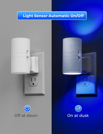 L LOHAS LED Night Light Plug in, Night Lights Plug into Wall, Light Sensor, 0-100LM Soft White 3000K, Dimmable Night Light, Modern Nightlight for Kids Bathroom Hallway Bedroom Kitchen Stairway, 2 Pack
