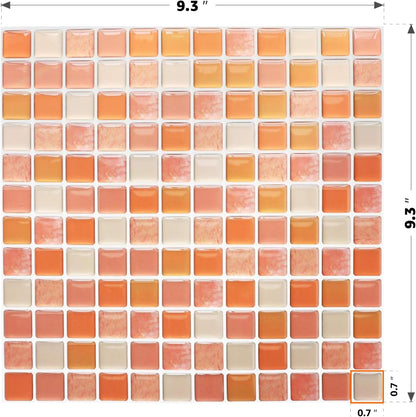 Yoillione Peel and Stick Backsplash for Kitchen: Self Adhesive Wall Tiles for Bathroom - Vinyl Thick Back Splash Tile (10, Light Coffee)