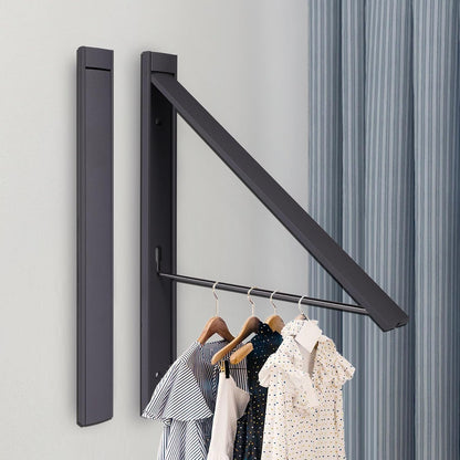 Ithywat Retractable Clothes Drying Rack，Space Saver Wall Mounted Folding Hanger for Laundry Room, Closet Storage Organization, Easy Installation Aluminum Dryer White
