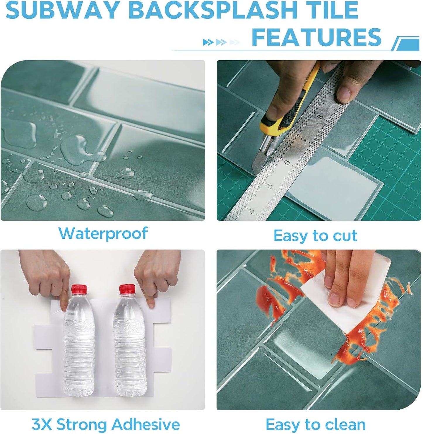 STICKGOO 10 Sheets Subway Tile Peel and Stick Backsplash, Extra Thick 3D Wall Tiles with Commercial-Grade Adhesive for Kitchen, Bathroom, Laundry Room,11.56"x8.38"(White)