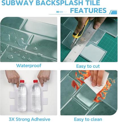 STICKGOO 10 Sheets Subway Tile Peel and Stick Backsplash, Extra Thick 3D Wall Tiles with Commercial-Grade Adhesive for Kitchen, Bathroom, Laundry Room,11.56"x8.38"(White)