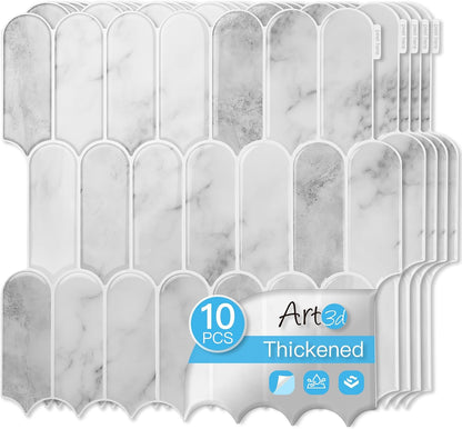 Art3d 12 x 12 Inch Heavy-Duty Peel and Stick Backsplash, Self-adhesive Wall Tiles for Kitchen Bathroom Decor, 10-Pack Dark Green