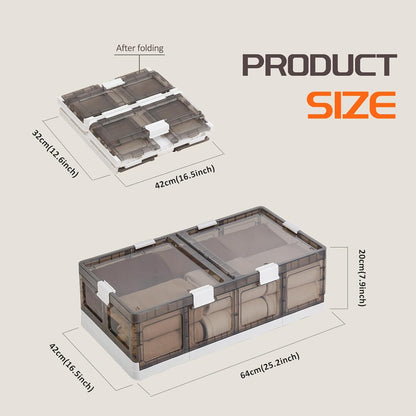 2-Pack Under Bed Storage Containers with Wheels - Stackable, Foldable Plastic Storage Boxes with Lids for Clothes, Shoes, Blankets - Perfect for Bedroom Organization and Dorms