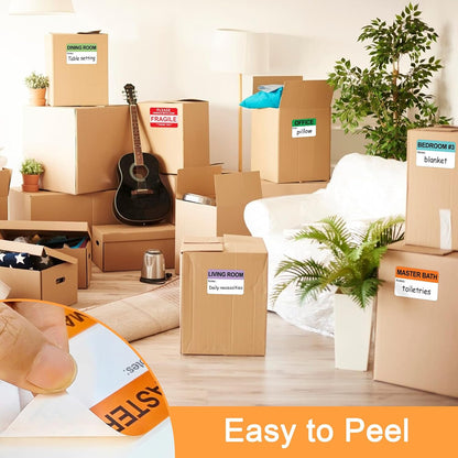 960 Count Moving Labels 14 Different Living Spaces with Fragile Stickers and Blank White Label Home Moving Color Coding Labels Moving Sticker for Storaging Packing Moving (16Rolls, 60/Roll)