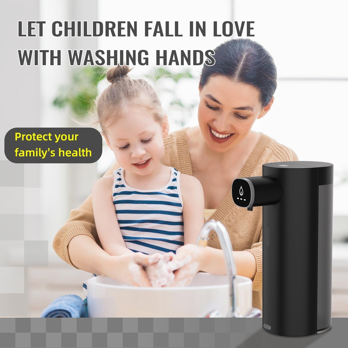 Automatic Liquid Soap Dispenser Touchless, USB Rechargeable Smart Hand Soap Dispenser, 13.5oz/400ml, 3-Level Adjustable, Compatible with Thick Thin Dish Soap for Bathroom Kitchen, Clog-Free (Silver)