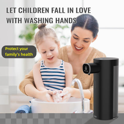 Automatic Liquid Soap Dispenser Touchless, USB Rechargeable Smart Hand Soap Dispenser, 13.5oz/400ml, 3-Level Adjustable, Compatible with Thick Thin Dish Soap for Bathroom Kitchen, Clog-Free (Silver)