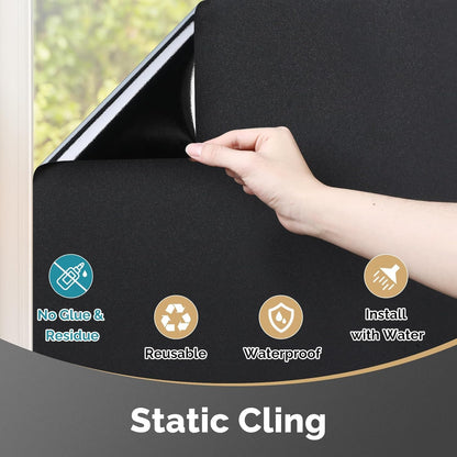 DOWELL Window Privacy Film, Frosted Glass Window Film, Static Cling Non-Adhesive Glass Clings, Sun Blocking Opaque Coverings, Reusable Door Stickers for Bathroom Home Office, Pure, 17.5" x 78.7"