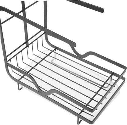 Cabilock Kitchen Sponge Draining Holder Wall-mounted Rack for Kitchen Sink Space-saving Storage for Dishcloths Sponges and Cleaning Supplies Design
