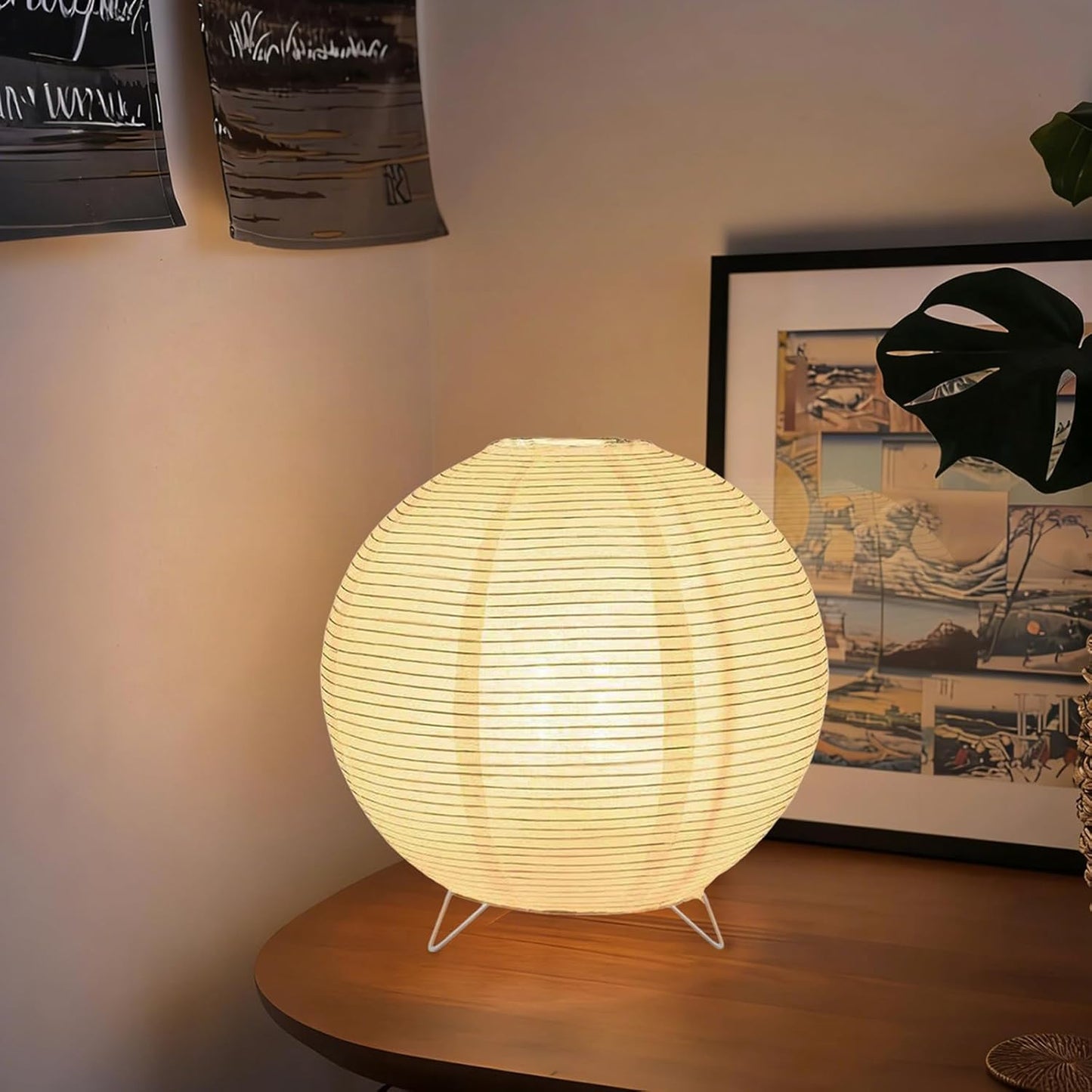 YY YEARCHY White Paper Lanterns Lantern Lamp Table Lamp Japanese Rice Lamps for Bedroom Livingroom (Ball)