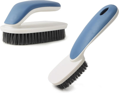 Laundry Scrub Brush 2 Pack Soft Bristle Brush Shoe Cleaning Brush for Stains Clothes Scrubbing Brush Household Cleaning Tool for Bathroom Countertop Bathtubs (Yellow)