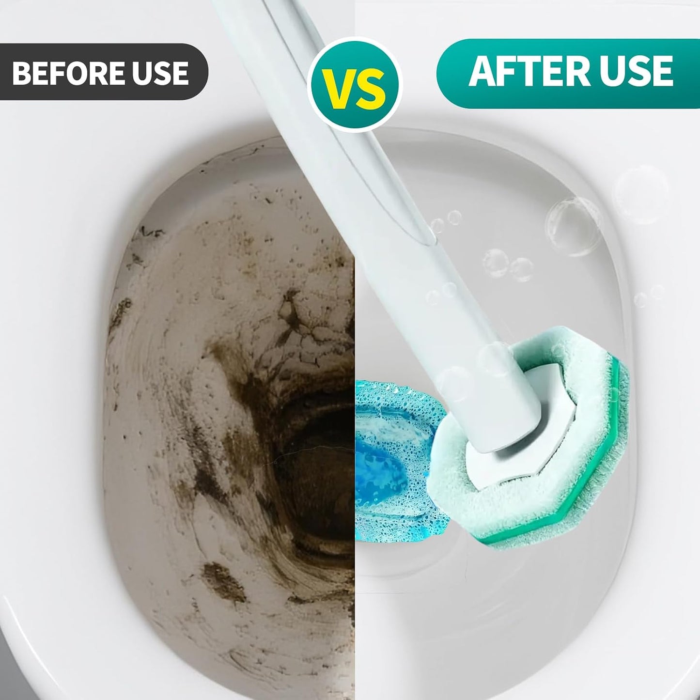 Disposable Toilet Bowl Brush with 36 Toilet Wand Refills Pads Replacement Heads, Toilet Cleaning Stick,Toilet Bowl Cleaner Wands Holder and Set, Toilet Cleaning System Starter Kit