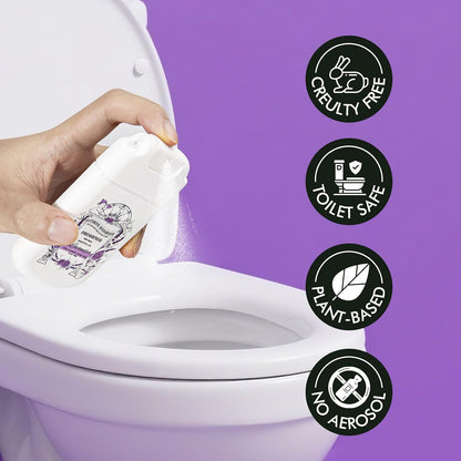 Pocket Size Toilet Spray for Poop, 2 Pack Lemon Scent, Bathroom Odor Eliminator with Removable Hook,Travel Essentials Variety