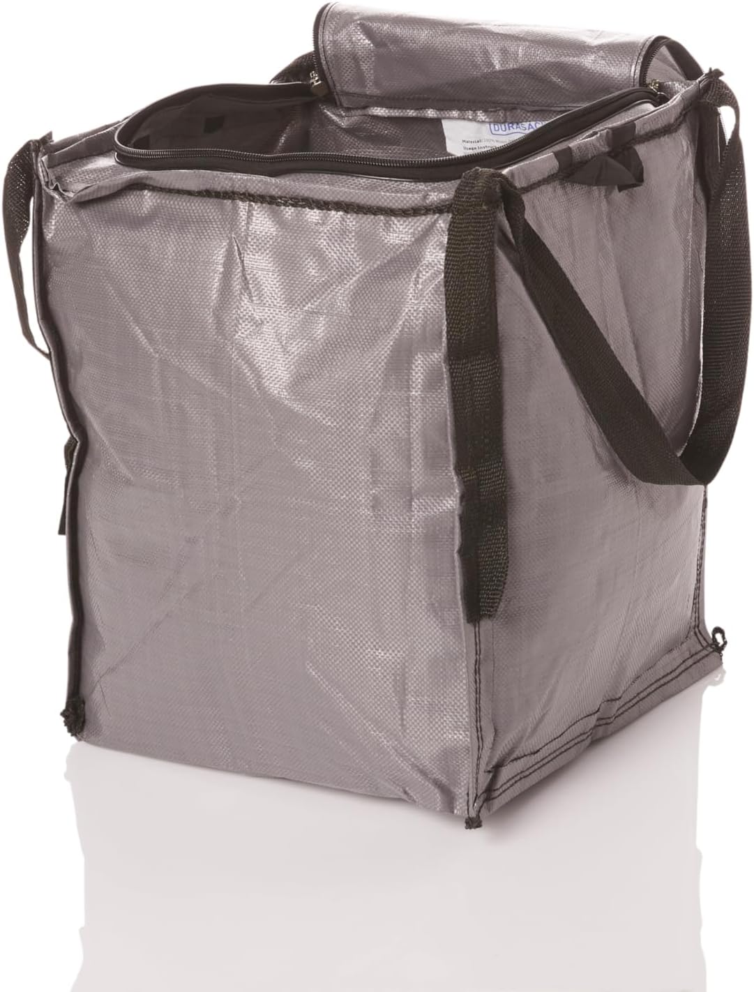 DURASACK XL 48-Gallon Zipper Top Heavy Duty Storage Tote Bags, Black | Rugged Woven Polypropylene Moving Bag, Reusable Self-Standing Design, Holds up to 500 Pounds