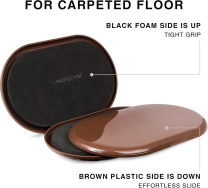 Chair Sliders X-PROTECTOR – Furniture Sliders 40 pcs Carpet Sliders 1” – The Best Furniture Moving Pads – Premium Chair Leg Floor Protectors – Slide Effortlessly with Chair Pads & Protect Your Floor!