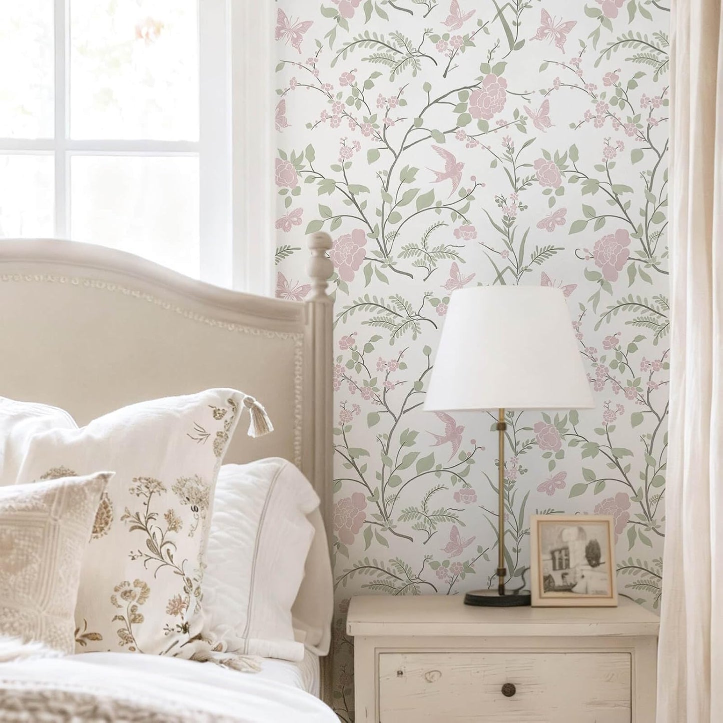 Boho Wallpaper Neutral Peel and Stick Wallpaper 78.7"x17.3" Geometric Wall Paper Beige and White Contact Paper Textured Removable Vinyl Waterproof for Bedroom Farmhouse Kitchen Bathroom