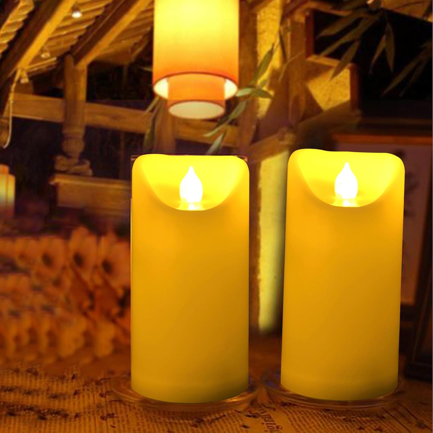 CANDLE CHOICE Waterproof Outdoor Battery Operated Flameless Candles with Remote Timer Plastic Flickering Fake Electric LED Pillars for Lantern Garden Wedding Christmas Decorations 3x4 Inches 3 PCS