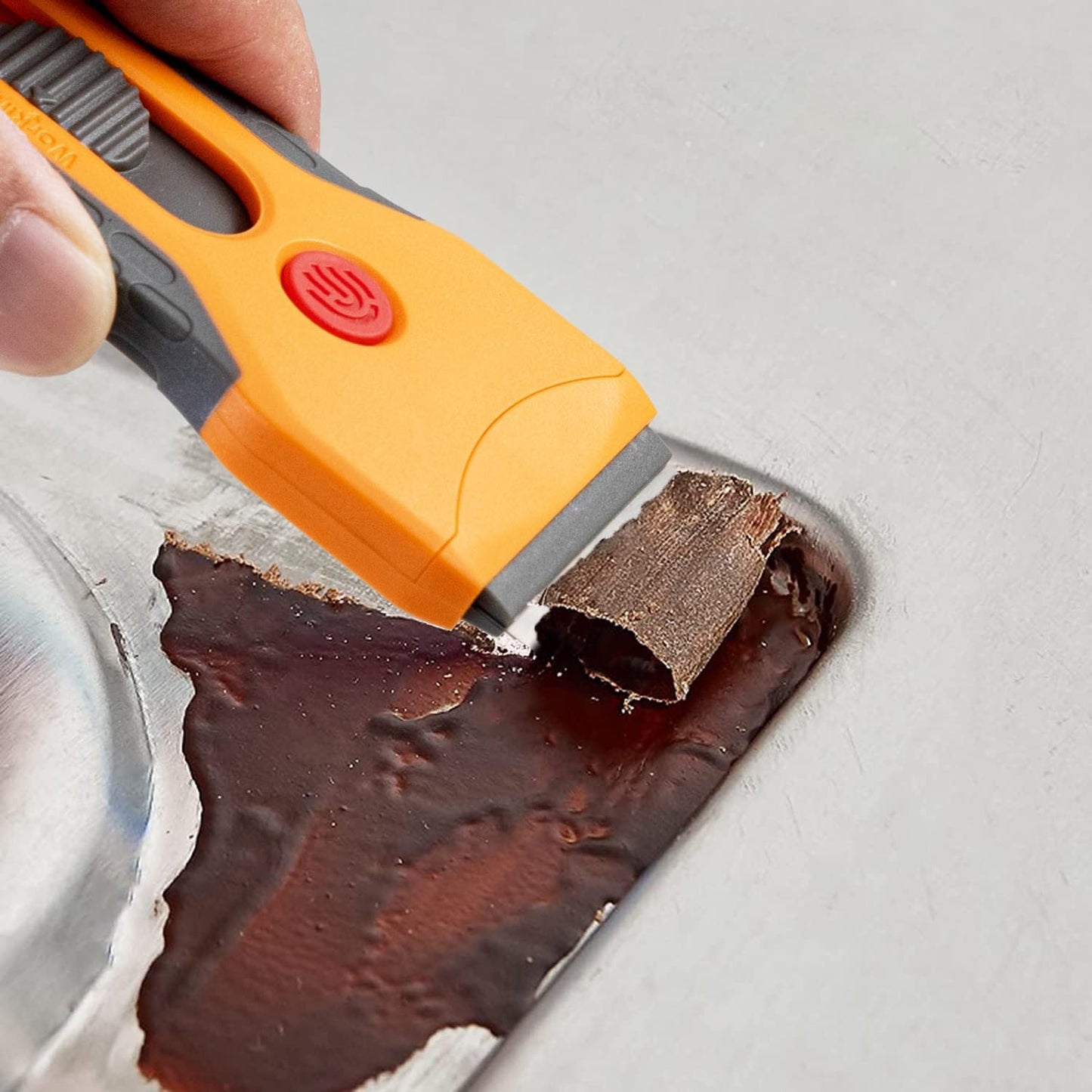 Razor Blade Scraper Tool for Cleaning with 15 Pcs Extra Blades, Multi-Surface Non-Scratch Scraping for Glass Top Stove, Cooktop, Oven & Car Windows, Lifts Burnt Food, Sticky Residue & Labels