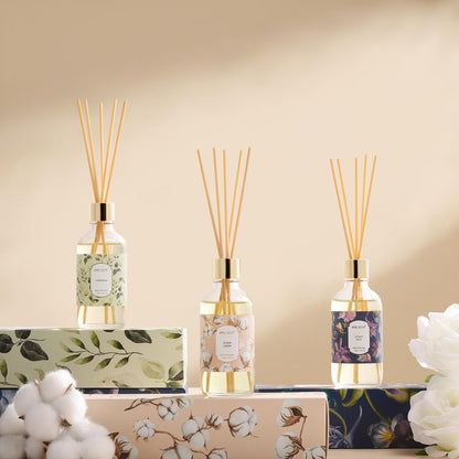 Airkeep Reed Diffuser Oil Set with Reed Sticks,Vanilla Aromatherapy Oil Scent Diffuser for Home Office Bathroom Decoration Perfume and Gifts 3.38 oz/100ml