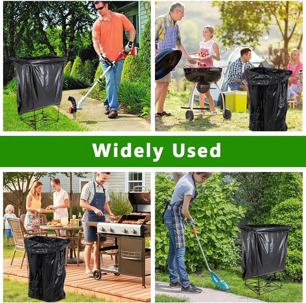 Trash Bag Holder, Metal Garbage Bag Holder, 30-45 Gallon Portable Trash Bag Holder Stand, Multi-use Leaf Bag Holder for Yard, Camping, Party, Wedding