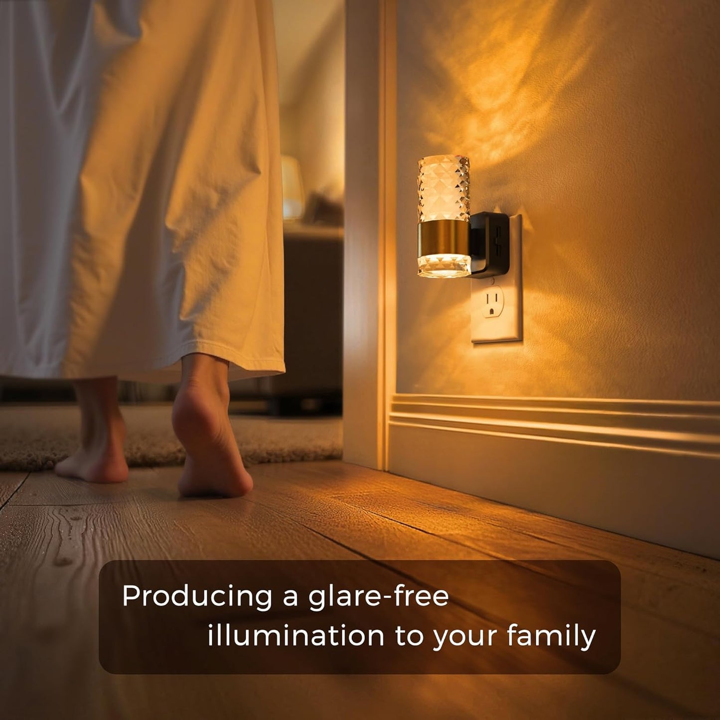 L LOHAS LED Night Light,Dimmable Night Lights Plug into Wall, 2 Pack Acrylic Nightlight with 0-100 LM Adjustable Brightness, 3000K Plug in Night Light with Dusk to Dawn Sensor, for Bathroom Hallway