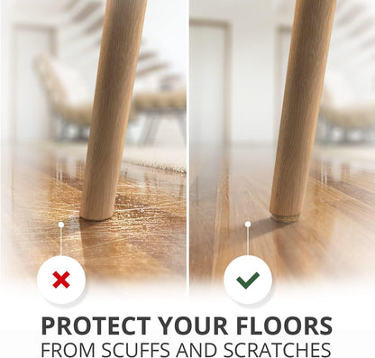 Felt Furniture Pads X-PROTECTOR - 48 Premium Floor Protector Chair Felts for Feet Wood Floors Best Hardwood Protect Your Hard Floors! (Brown)