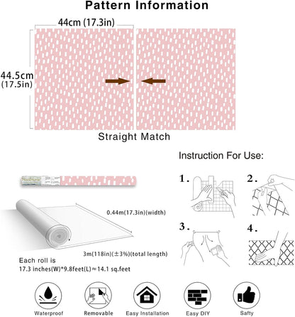 HAOKHOME Peel and Stick Wallpaper Boho Modern Dots Wall Paper Removable for Bathroom Caramel/White Contact Paper 17.3in x 9.8ft