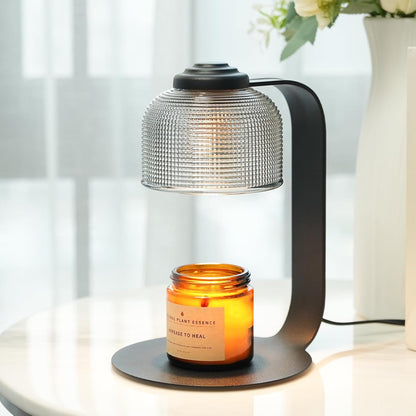 Candle Warmer Lamp with Timer & 4-Level Dimmer, Electric Wax Warmer for Jar Candles, Black Home Decor with 2 Bulbs, Gift for Women, Men, Housewarming