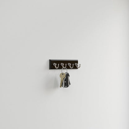 Franklin Brass Key Tidy (1-Pack) Pure White Holder 7' Wall Mount Small Item Rack 4 Hooks for Wall, Hallway, Entry Keychain Rail Organizer B46711K-PMN-R