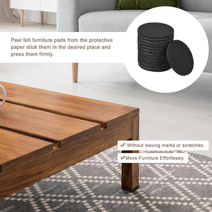 uxcell Furniture Pads, 36Pcs 0.5" - Round Self Adhesive Felt Furniture Pads, Floor Protectors for Furniture Feet Chairs Legs Hardwood Floors (Black)