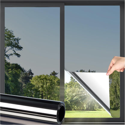 DOWELL Window Privacy Film, Frosted Glass Window Film, Static Cling Non-Adhesive Glass Clings, Sun Blocking Opaque Coverings, Reusable Door Stickers for Bathroom Home Office, Pure, 17.5" x 78.7"