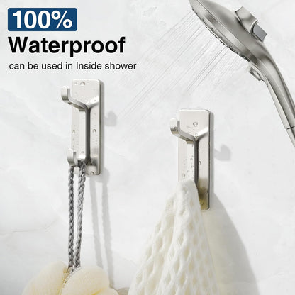 pickpiff Wall Hooks for Coat and Towel: 13LB Strong Adhesive Door Hanger Stick on, White 4 Pack