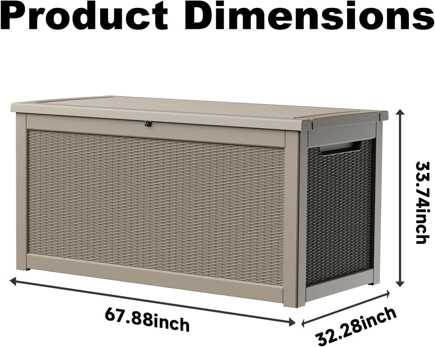 320 Gallon Outdoor Storage Box,Large Waterproof UV Resistant Deck Box,Lockable Storage Container for Patio Furniture Cushions Garden Tools and Pool Accessories(Black)