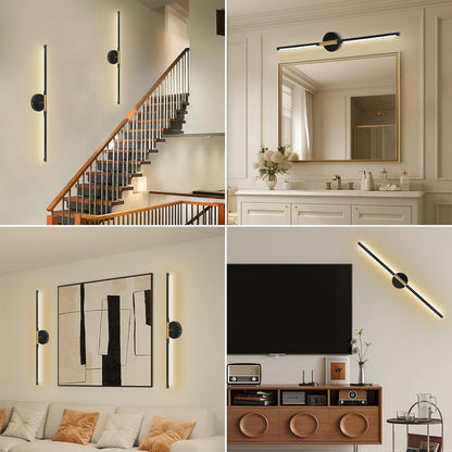 TaoFiaCo Battery Operated Wall Sconces Set of Two,Rechargeable Wall Sconces Set of 2 with Remote Control Dimmable Wall Light Decor for Living Room, Bathroom for, 24 Inch, Gold