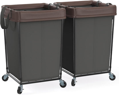 Mefirt 320L Laundry Hamper with Wheels, 3 Section Large Rolling Laundry Basket Bag with Wheels, Clothes Hamper Cart for Laundry, Bedroom, Bathroom and Dorm