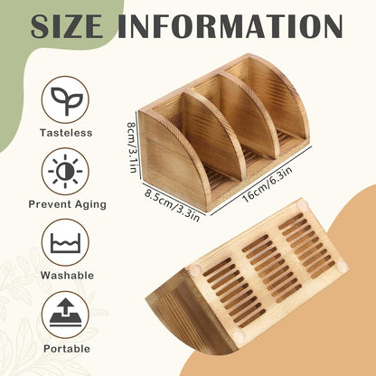 Wooden Shampoo Bar Holder Multi Bar Soap Dish with Self Draining, 3 Slot, Natural Wood Soap Holder for Shower Conditioner Bathroom Organizer, Extend Shampoo Life, Keep Dry Neat