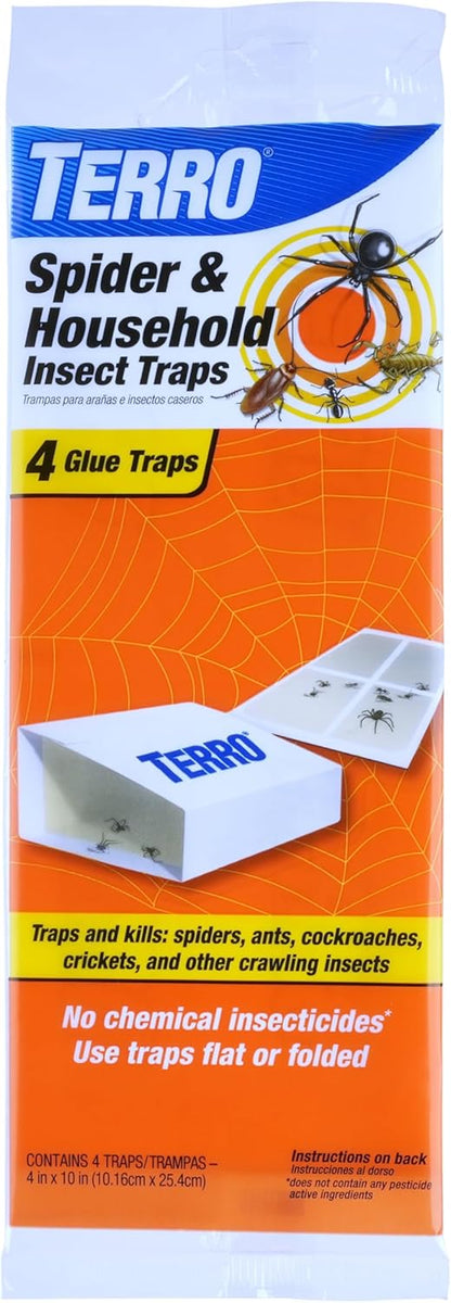 TERRO T3206SR Non-Toxic Indoor Spider, Ant, Cockroach, Centipede, & Insect Traps - Includes 12 Bug Traps Indoor for Homes
